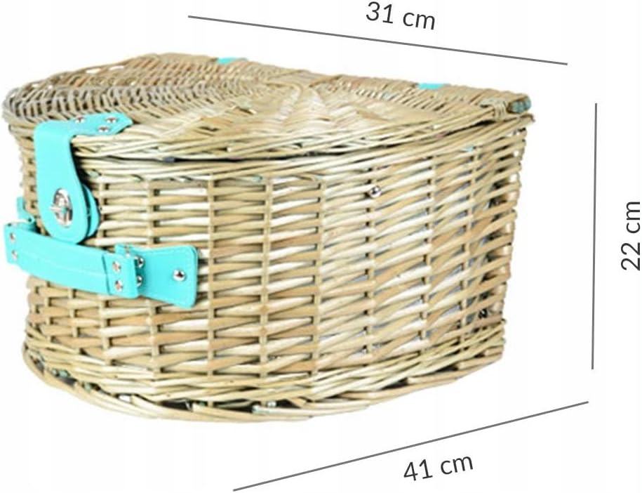 Zolta Picknickkorb Korb mit Deckel - Weidenkorb mit Picknick Geschirr und Thermischer Einsatz - Ther