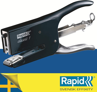 Rapid 5000490 Heftzange K1 (Metall, Heftleistung 50 Blatt, Heftklammerntyp 24) schwarz black magic,
