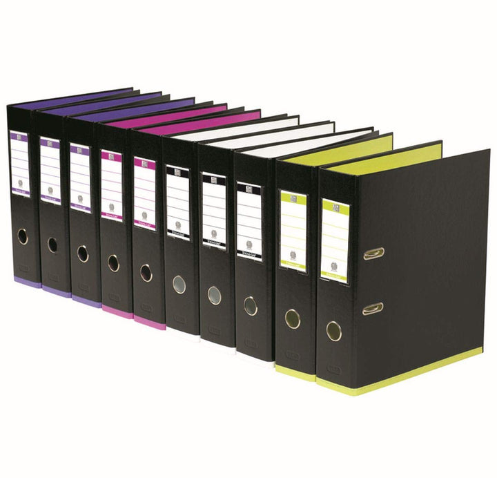 Oxford Ordner A4, myColour, 8 cm breit, zweifarbig schwarz sortiert, 10 Stück
