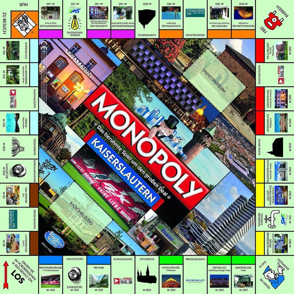 Winning Moves - Monopoly Kaiserslautern Stadt Edition - Das berühmte Spiel um den grossen Deal!