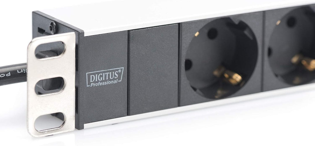 DIGITUS 19" Steckdosenleiste - 8 Abgriffe - 1HE - 250VAC - 50/60Hz - 16A - 4000W - Für 19 Zoll Netzw