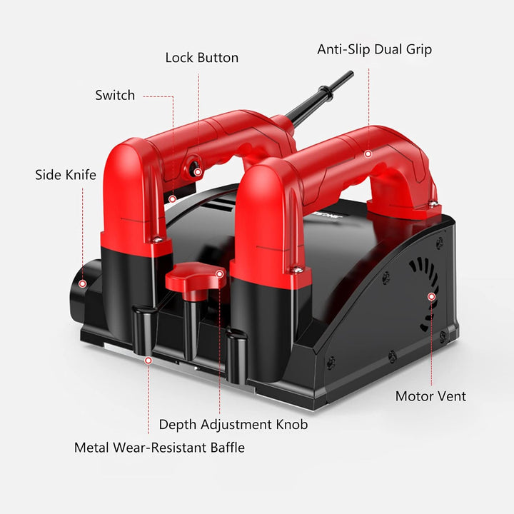 1200W Putzfräsmaschine für Wandrenovierung | Ergonomische Griffe | Hohe Effizienz | Staubfreies Arbe