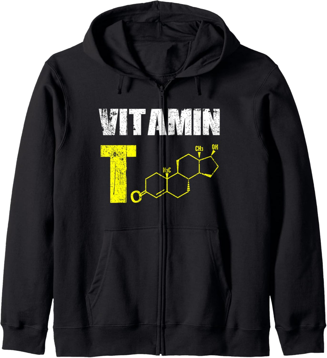 Vitamin T Testosteron Bodybuilding Fitnessstudio Fitnesstrainer Testo Kapuzenjacke