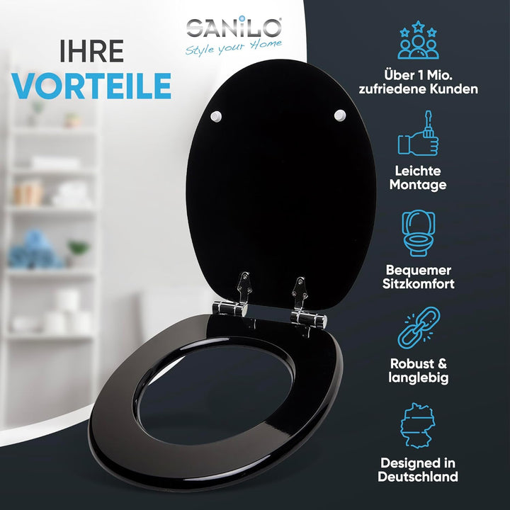 Sanilo WC-Sitz mit Absenkautomatik I Hochwertiger Toilettensitz aus Holz I Toilettendeckel in versch