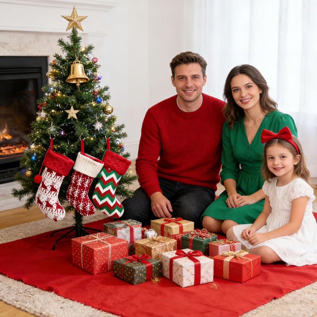Weihnachtsstrumpf 3er Set,Weihnachtsdeko Grosse,Weihnachtsstrümpfe Personalisierte zum Befüllen und