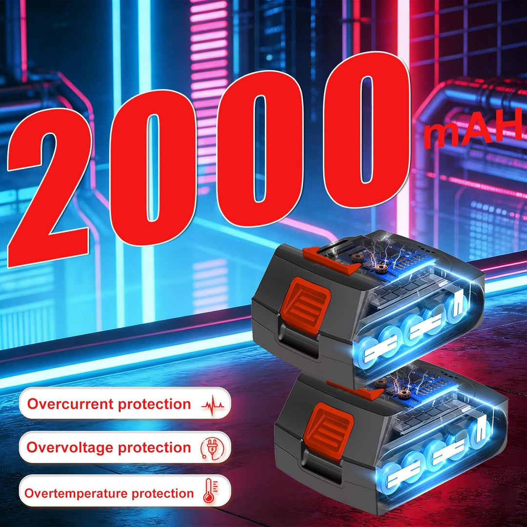 Rasentrimmer mit Akku und Messern 21V Freischneider mit 2 * 2.0 Ah Akkus und Ladegerät 3 in1 Elektri