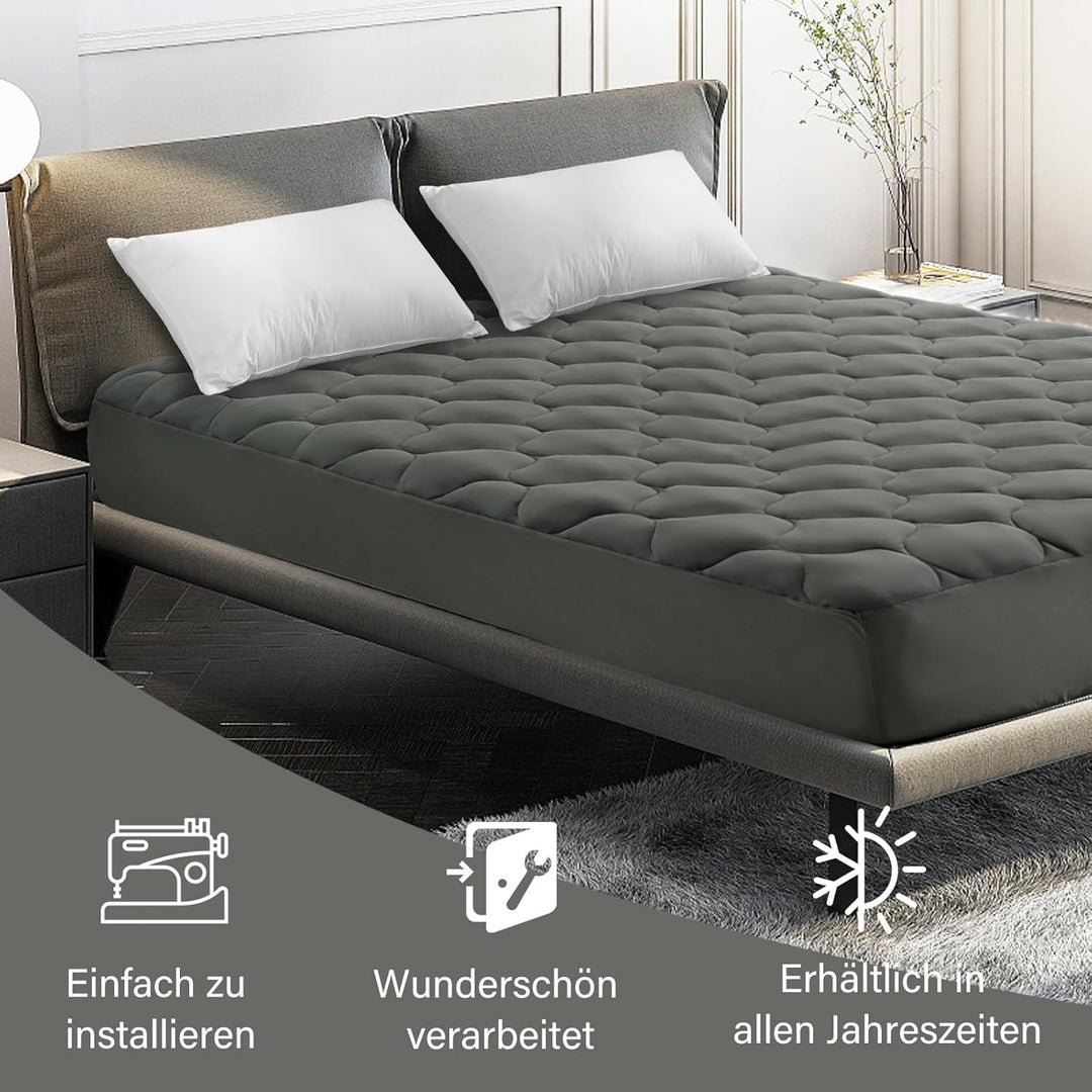 DUANDUAN Matratzen Topper 140x200cm,weicher Topper, Matratzenauflage mit tiefen Taschen,Maschinenwas