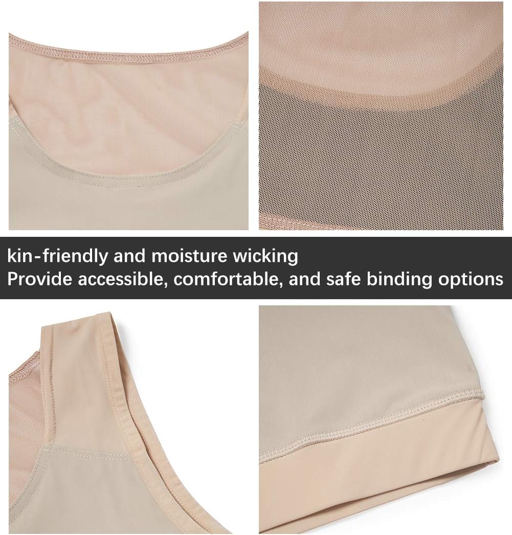 Idtswch Chest Binder For Transgender Breast Binder Half Ftm Binder chest compression Bra (White 165