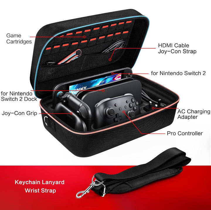 ivoler Tasche Kompatibel mit Nintendo Switch 2 Model 2025, Deluxe Harte Tragetasche Schutz Portable