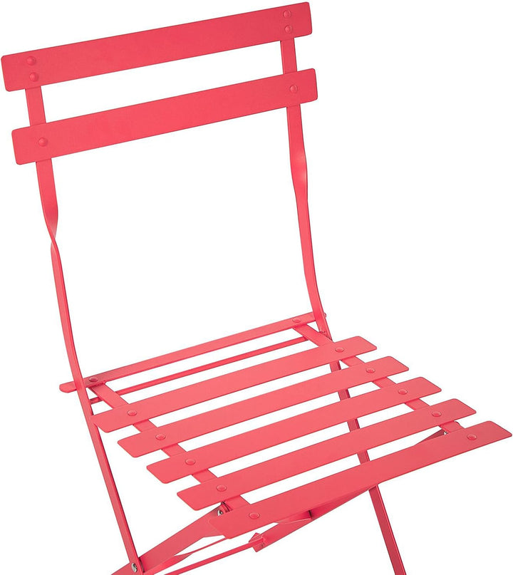 Modernes Balkonset Tisch mit 2 Stühlen aus Stahl rot Fiori