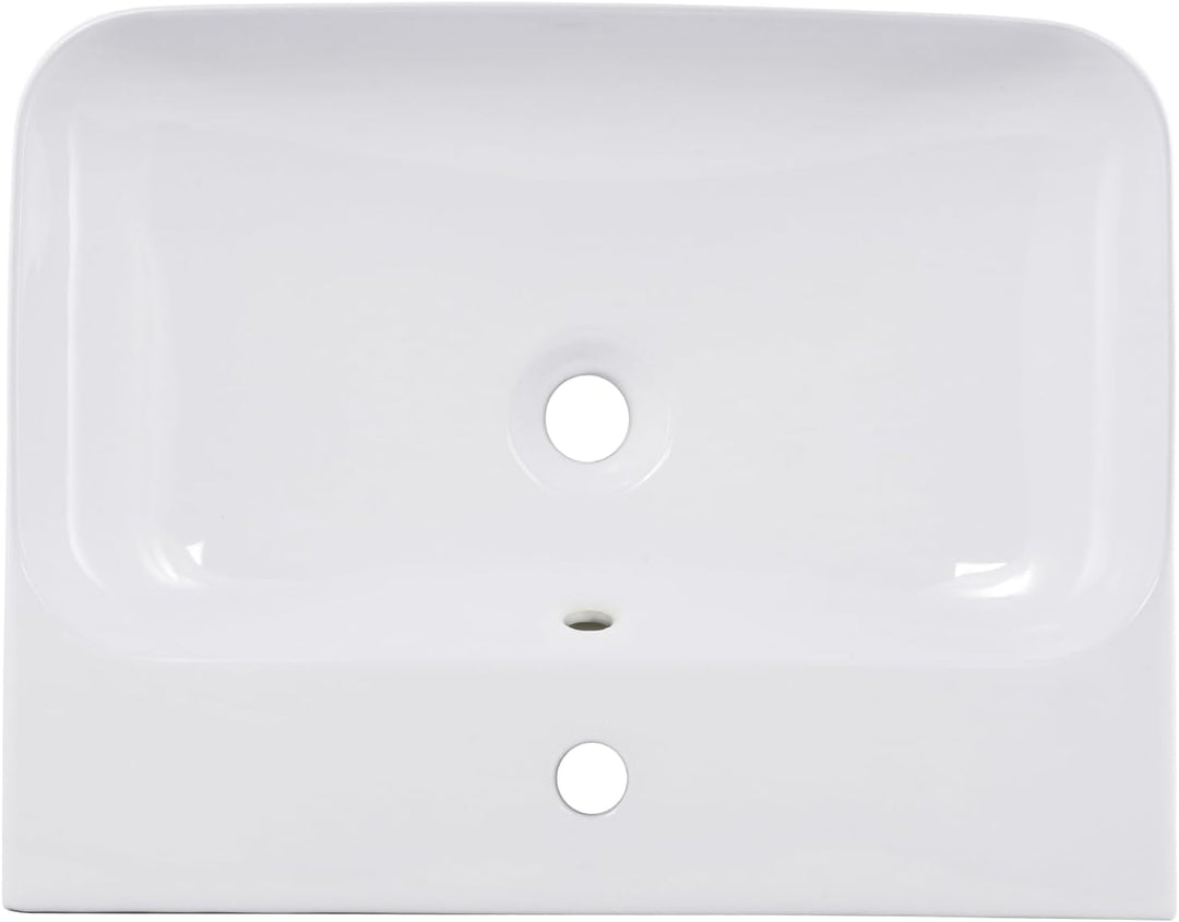 Schöner Wohnen Kollektion Waschbecken Dara 60,5 x 47 cm, Keramikwaschbecken Bad, Aufsatz- oder Wand-