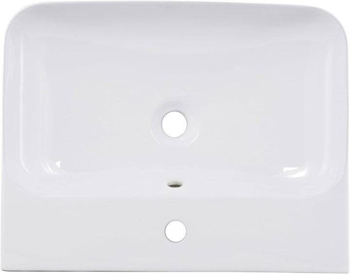 Schöner Wohnen Kollektion Waschbecken Dara 60,5 x 47 cm, Keramikwaschbecken Bad, Aufsatz- oder Wand-