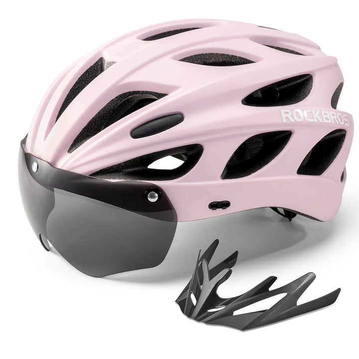 ROCKBROS Fahrradhelm Rennrad Helm Radhelm mit Abnehmbaren Visier Cityhelm Leichter Stadthelm für Dam