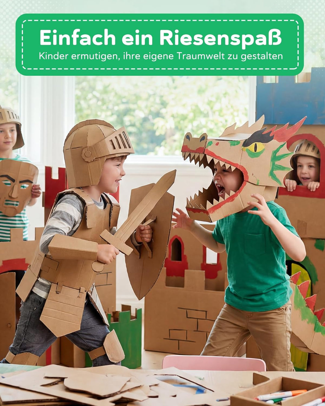 Kartonschneider Kinder Spielzeug ab 3 Jahren | Sicheres DIY Karton Werkzeug & STEM Spielzeug | Karto