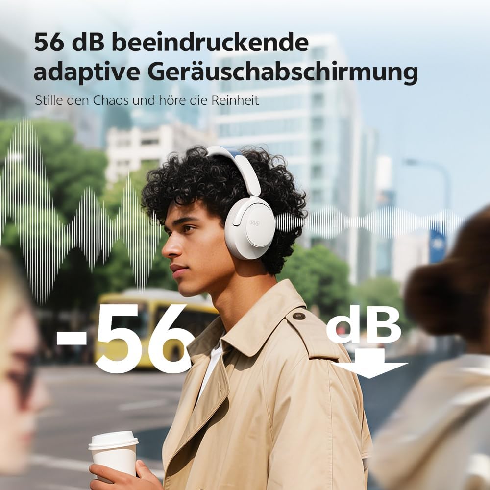 QCY H3S Over Ear Bluetooth Kopfhörer,Hybrid Aktive Noise Cancelling,Hi-Res Audio,LDAC,ultraleichtem