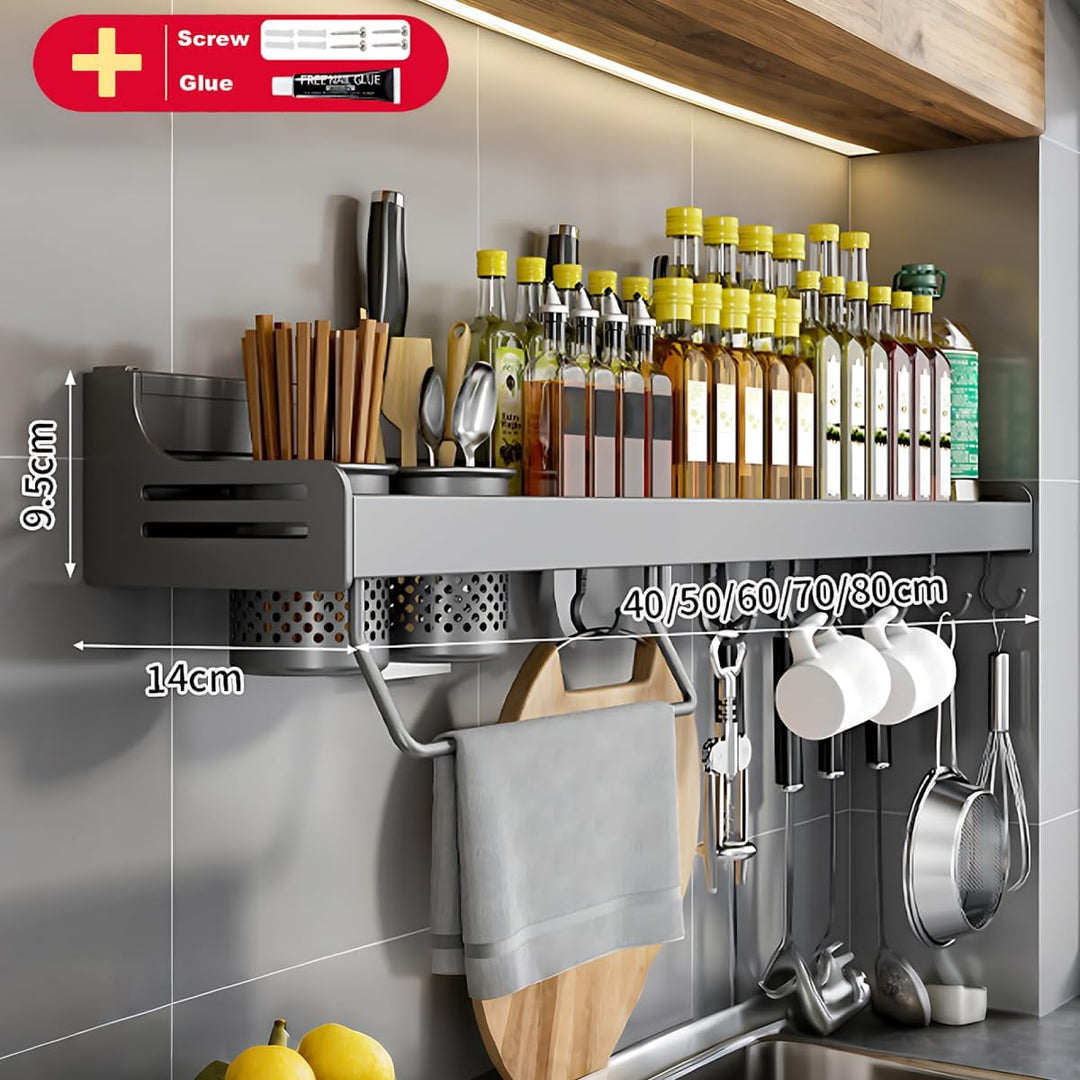 Gewürzregal, Gewürzregal Hängend, GewürzregaleKüchenregal wand ohne Bohren, Gewürz Organizer mit Mes