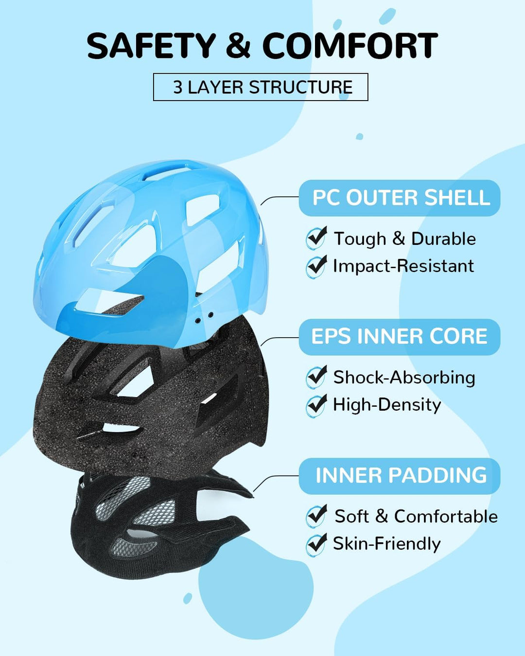 FUNWICT Kinder Fahrradhelm für Mädchen Jungen, Verstellbarer Kinderhelm Radhelm Skaterhelm Sporthelm