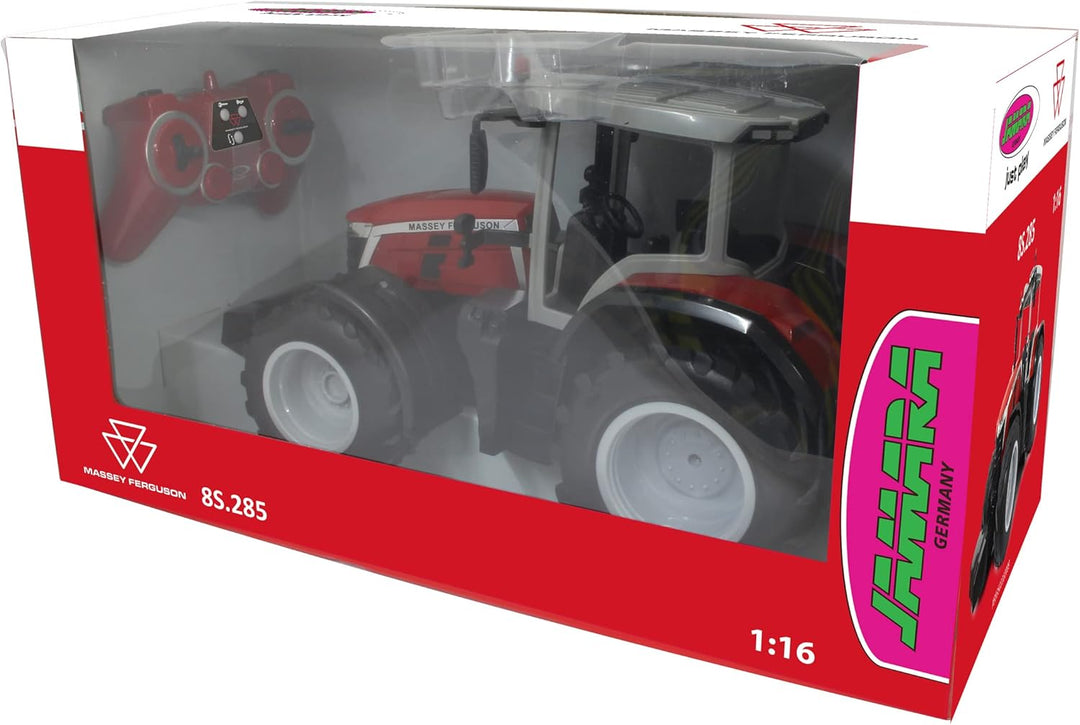 JAMARA 405301 Massey Ferguson 8S.285 1:16 2,4Ghz-RC Traktor, Motorsound (abschaltbar), Rückfahrwarns