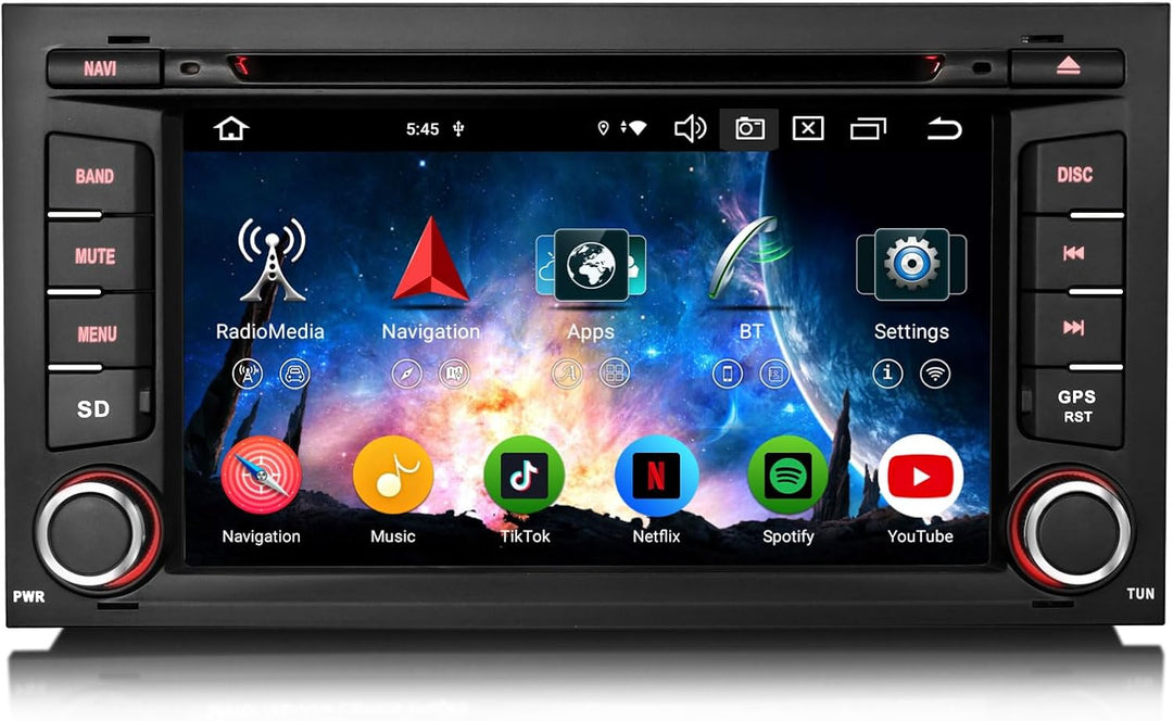 Erisin 7 Zoll 8-Kern 4GB+64GB Android 14 Autoradio GPS Navigation für Seat Leon 2013-2018 Unterstütz