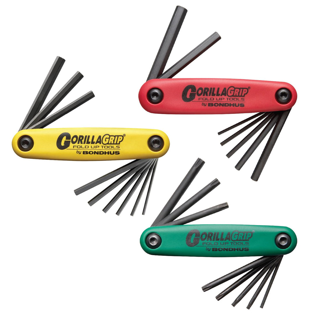 Bondhus Sechskant Stiftschlüssel Set GorillaGrip im 3er Satz 2-8mm, 5/64-1/4 & T9-T40 12533, 1