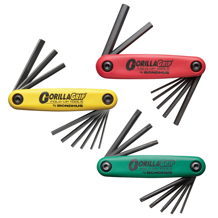 Bondhus Sechskant Stiftschlüssel Set GorillaGrip im 3er Satz 2-8mm, 5/64-1/4 & T9-T40 12533, 1