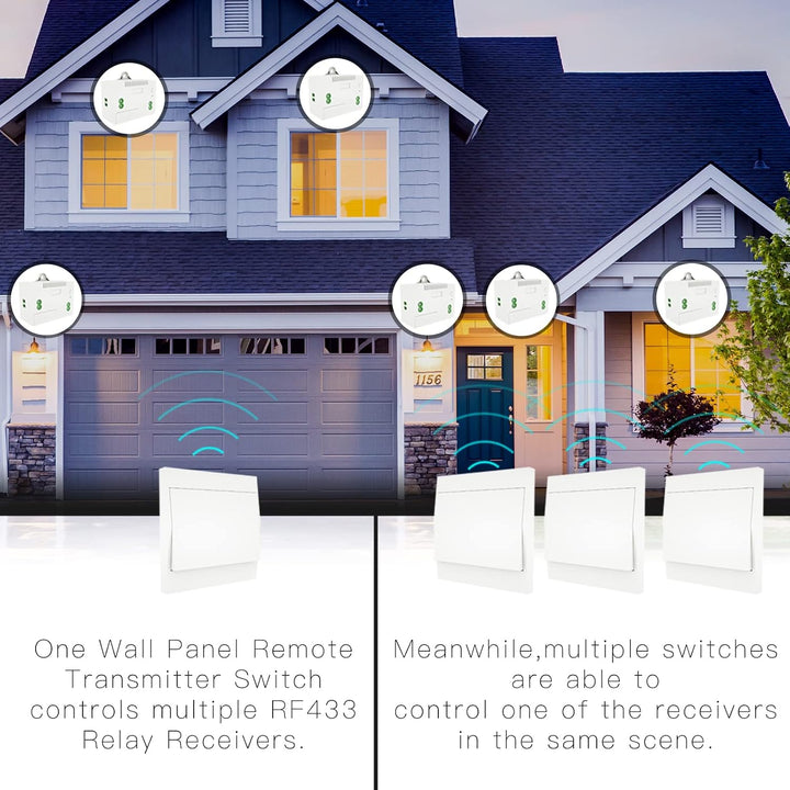 MOES RF433 Funkschalter Batterielose, Funk Lichtschalter Keine Batterie, Wandlichtsschalter Selbstve