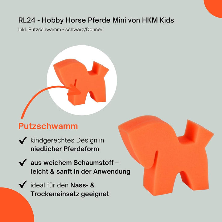 RL24 - Hobby Horse Pferde Mini von HKM Kids inkl. MagicBrush Edition – Steckenpferd – Spielpferd mit