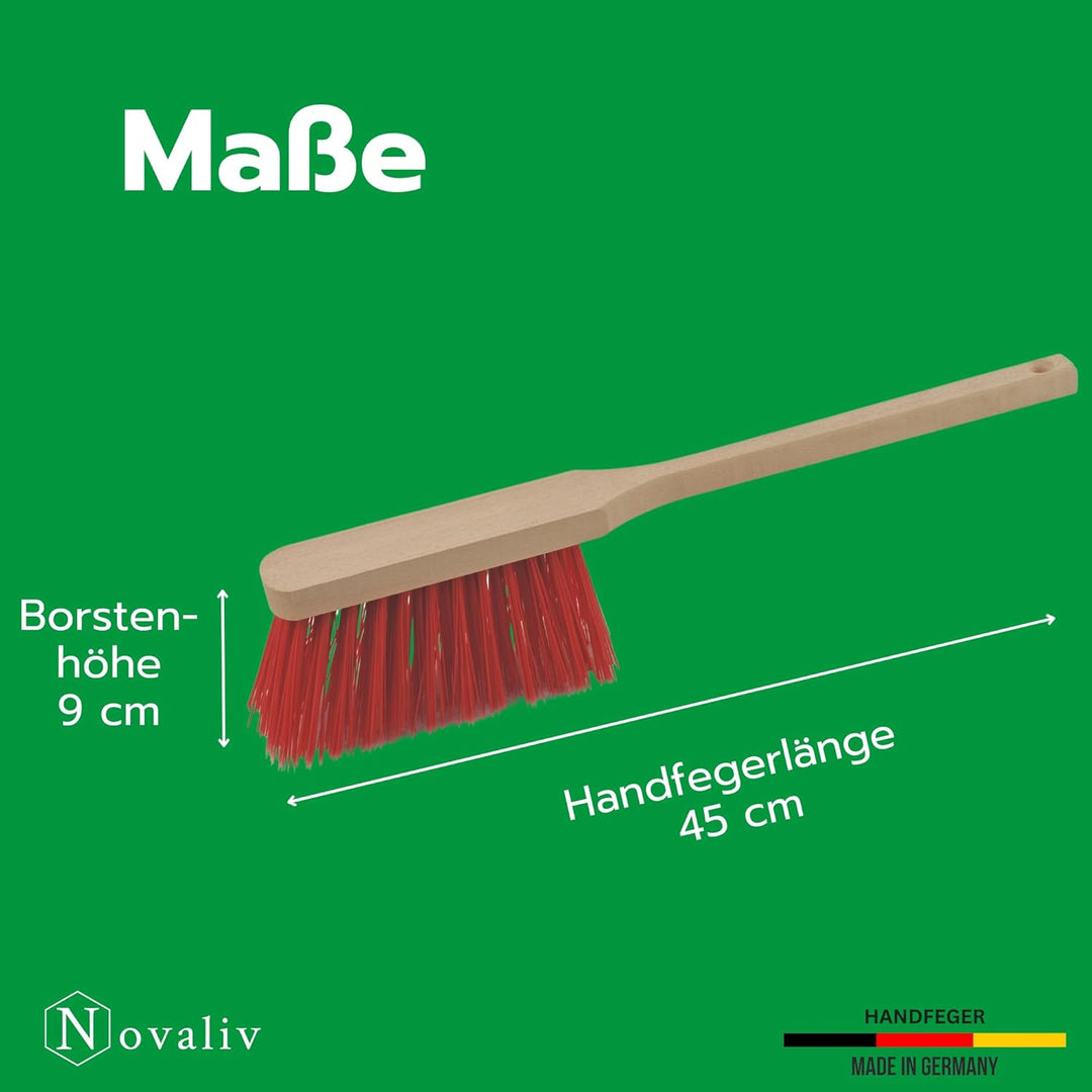 Novaliv 2X Handbesen Langer Stiel I 45 cm I Elastonborsten I Auto Schneebesen Kehrbesen Waschbürste