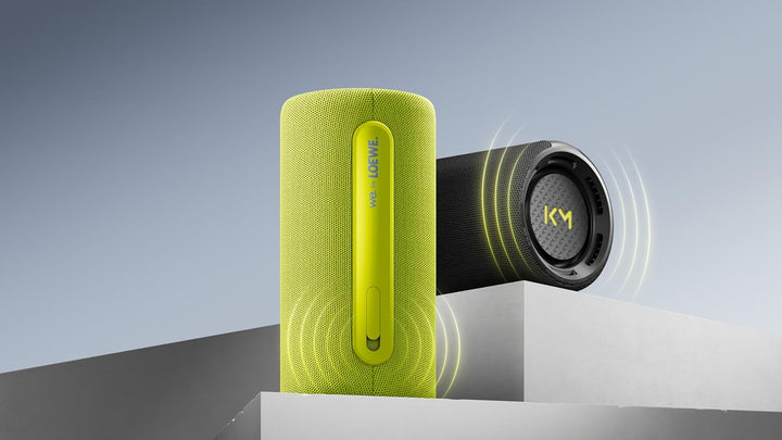 Loewe We Hear Pro, Bluetooth Lautsprecher in Kooperation mit Kylian Mbappé, Bluetooth Box, 100 W, Wa