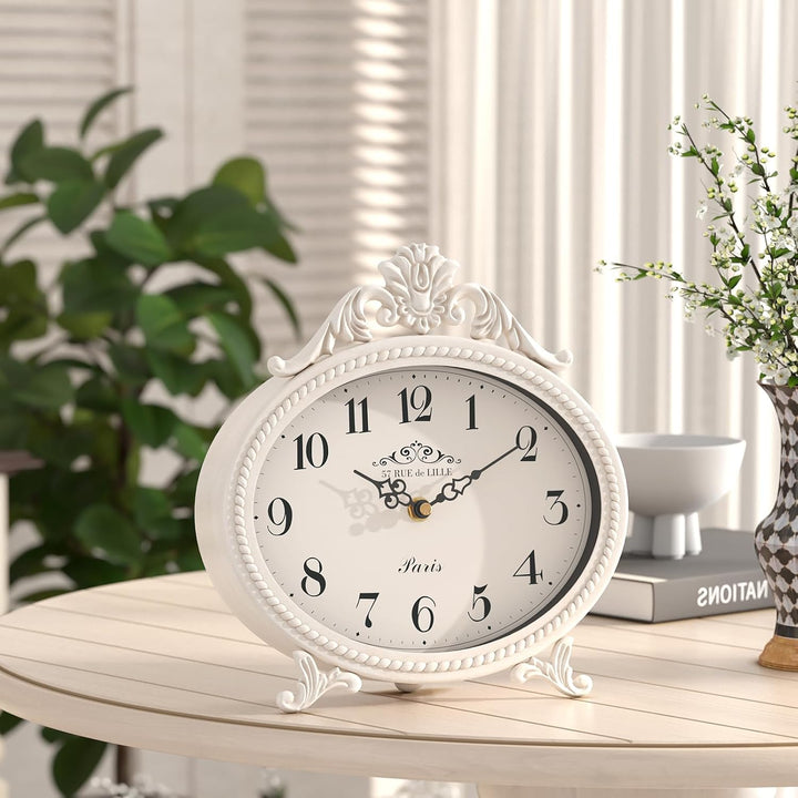 Abdurey Vintage-Tischuhr auf Ständer, Schreibtisch und Regal, dekorative Uhr, französischer rustikal