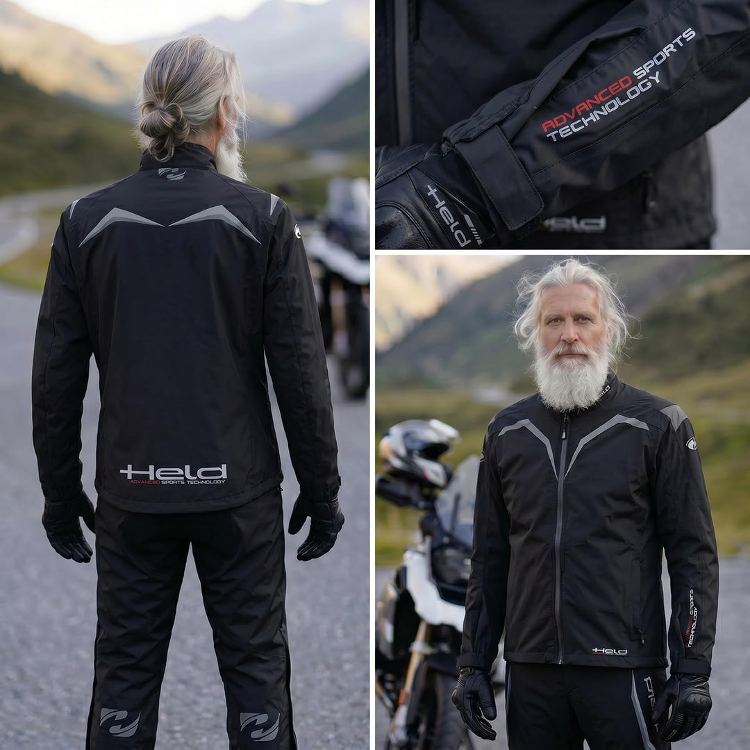 Held Rainblock 2 Base - Sport Motorrad Regenhose Herren - Membrane 100% Wasserdicht, Atmungsaktiv -
