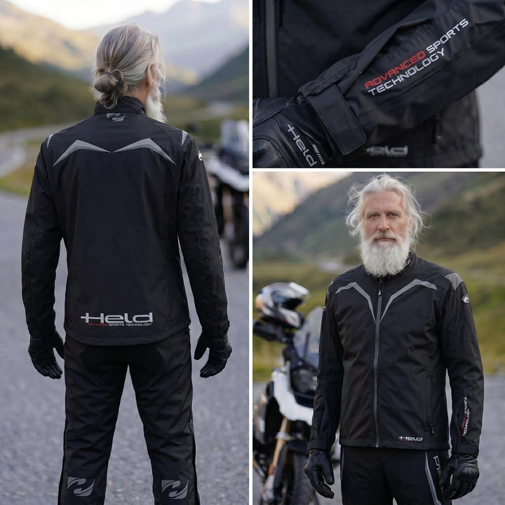 Held Rainblock 2 Base - Sport Motorrad Regenhose Herren - Membrane 100% Wasserdicht, Atmungsaktiv -