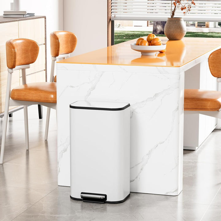 Clevich Mülleimer 30L mit Stahlkorpus und Soft-Close-Funktion, Deckel mit Edelstahloberfläche, abneh