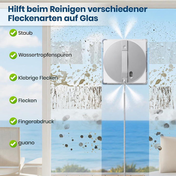 2 Stück Reinigungstuch für ECOVACS WINBOT W3 Fensterputzroboter Zubehör, Waschbare Mikrofaser Wischt