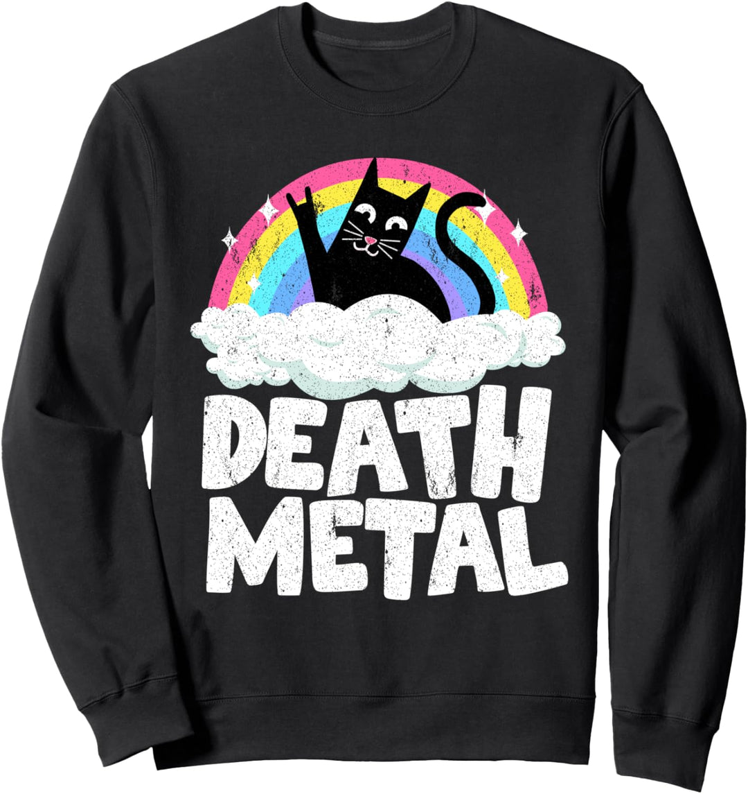 Todeskatze Satanic Kinder Punk Rock Band Metall Regenbogen Sweatshirt
