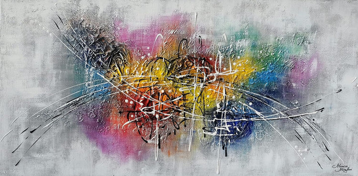 Monica Mirafiori I 100% HANDGEMALT I Gemälde Bolero 140x70cm | Gemälde Handgemalt | Acrylgemälde | S