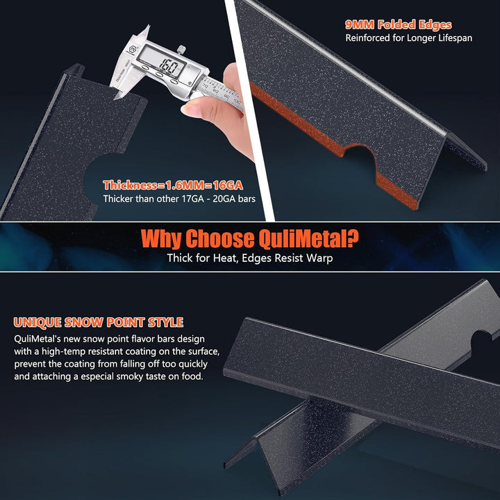 QuliMetal Aromaschienen für Weber Genesis II/LX 300, passend für Genesis II E310, II E315, II E335 (