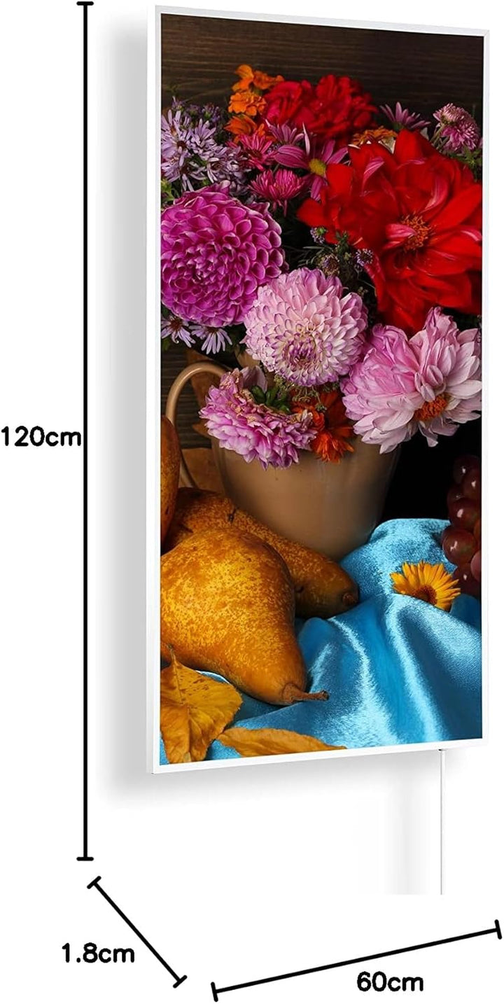 Infrarotheizung mit Bild – Herbst Bildmotive – TÜV/GS - 1200 Watt Bildheizung - Weisser Rahmen (04.