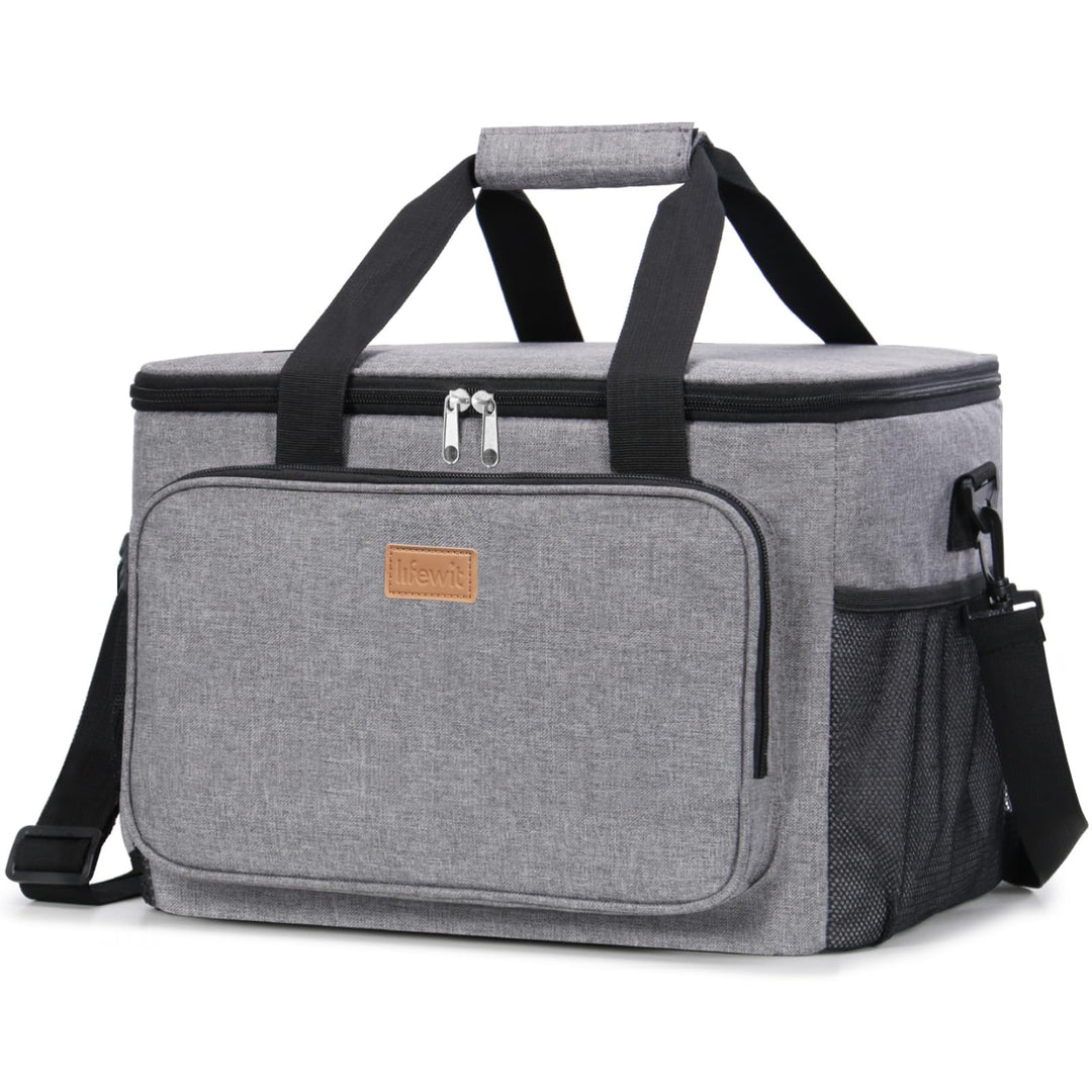 Lifewit Kühltasche klein, Isolierte Cooler Bag, Lunchtasche 32L 48 Dosen Grau 32L, Grau 32L