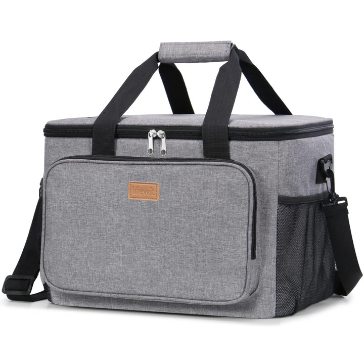 Lifewit Kühltasche klein, Isolierte Cooler Bag, Lunchtasche 32L 48 Dosen Grau 32L, Grau 32L