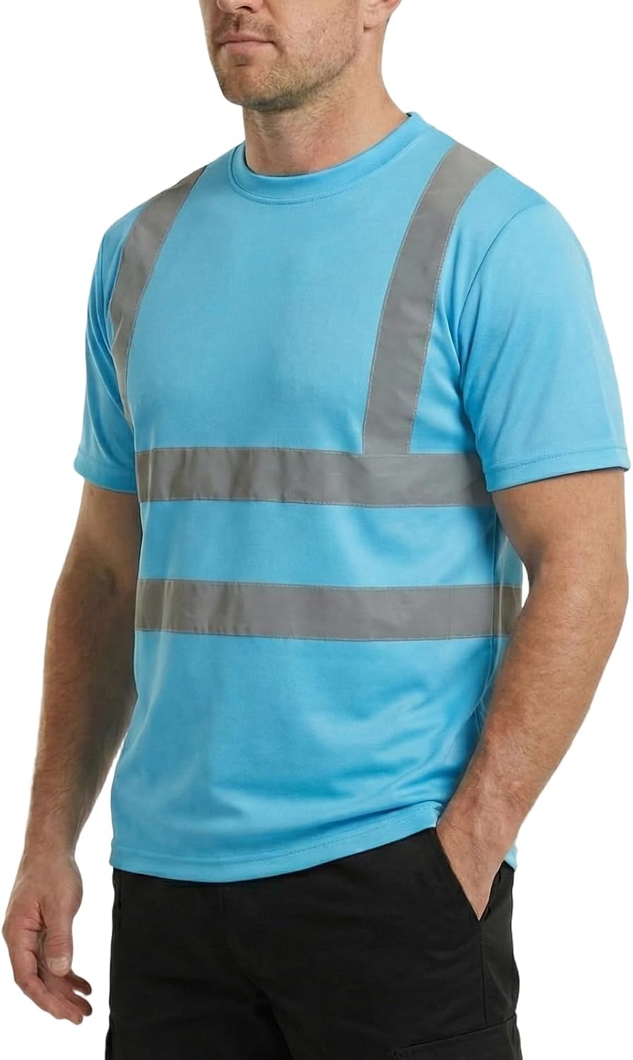 HYCOPROT Warnschutz T-Shirt Warnweste Reflektierend Warnweste Atmungsaktiv Leicht Kurzarmshirt Kurza