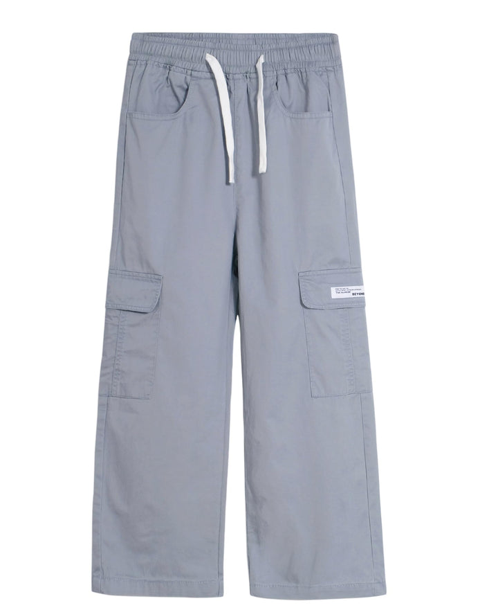 ALXHUTE Mädchen Cargo Hose Straight Kinder Cargohose mit Gummizug 130 Hellgrau, 130 Hellgrau