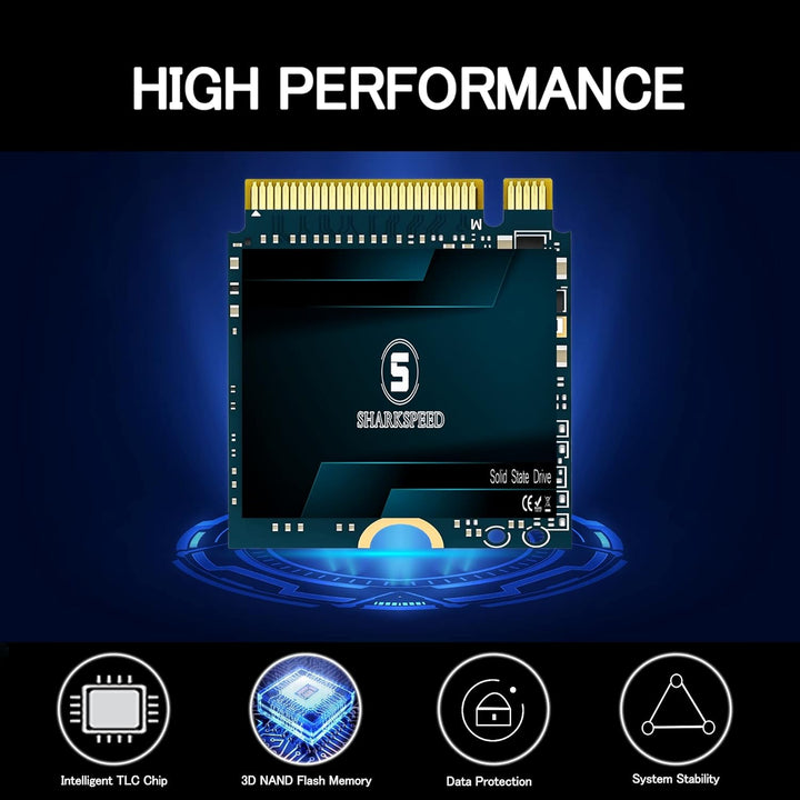M.2 2230 SSD 2TB SHARKSPEED NVMe PCIe Gen 4.0 x4 30mm, SSD Festplatte Interne Solid State Drive für