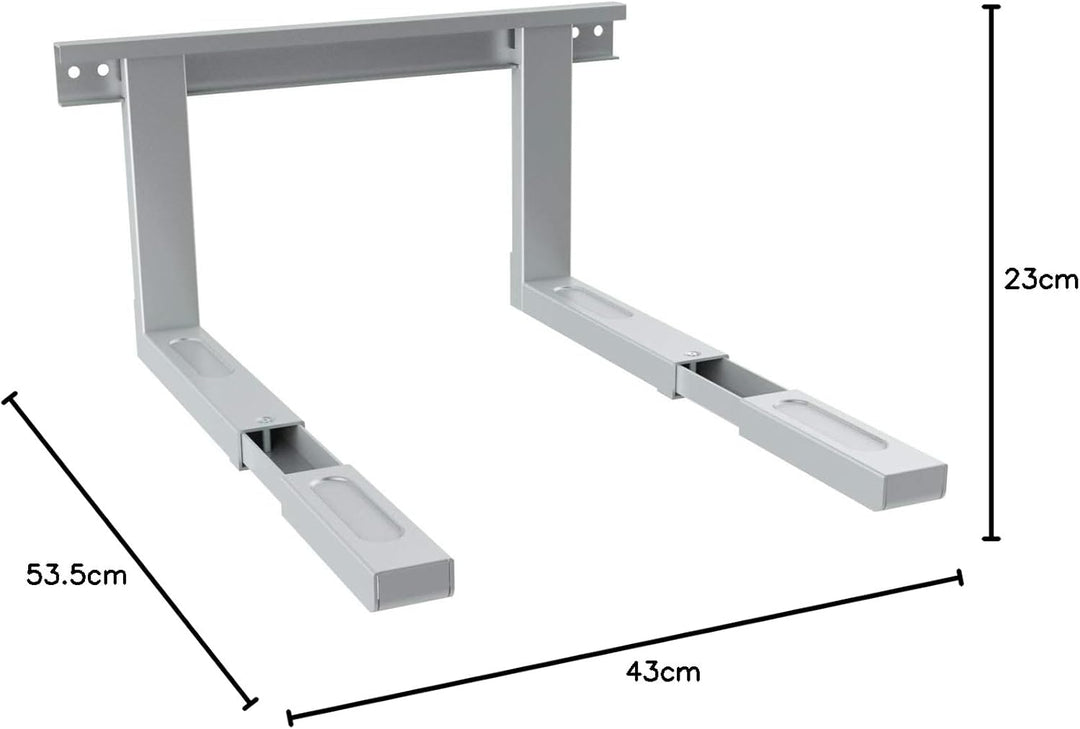 deleyCON Universal Mikrowellenhalterung Wandhalterung Microwelle bis 35Kg Ausziehbar bis 53,5cm Back