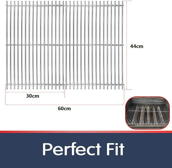 7639 44 x 60cm Grillrost 304 Edelstahl für Weber Spirit I & II E/S 310, 320, 330 (mit vorderen Brenn