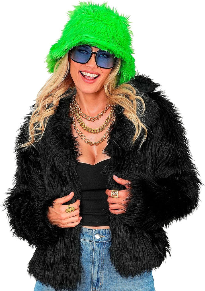 W WIDMANN MILANO Party Fashion - Damen Kunstfell-Jacke, flauschiger Pelz, Plüschjacke, Kostüm, Party
