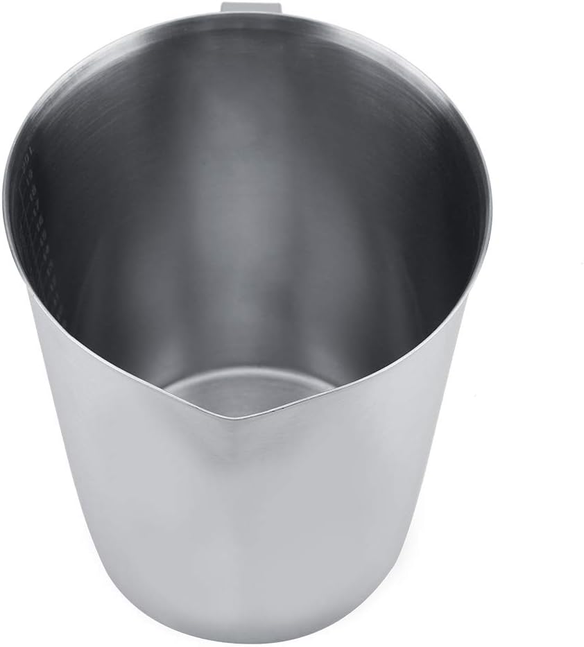Edelstahl Messbecher, 2000ml Messkanne aus Edelstahl mit Griff, Milchkanne Edelstahl mit Skalen