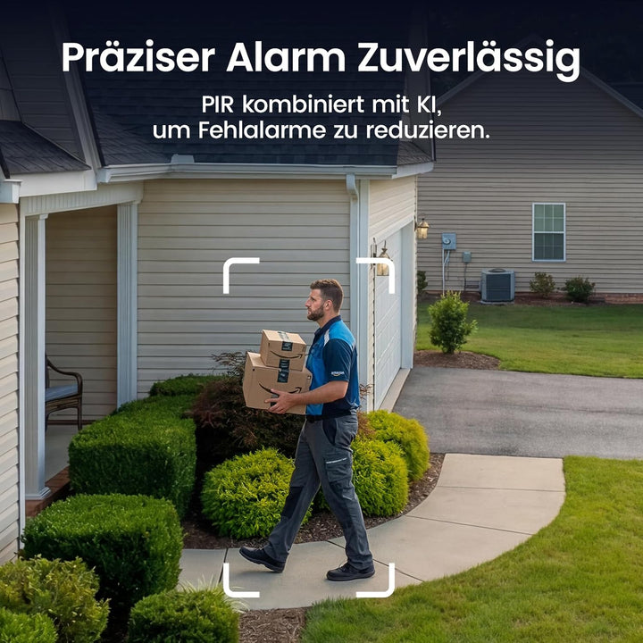 aosu 2K Überwachungskamera Aussen Akku Solar 4er-Kit mit Aosubase 2.0 ohne ABO 32GB Lokal Speicher K