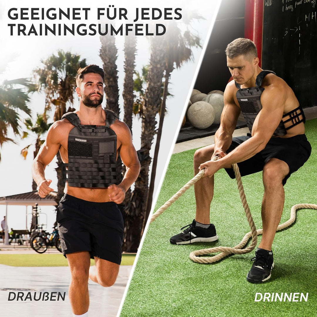 NEOLYMP Gewichtsweste – Unisex Weighted Vest – Plattenträger Weste mit Tasche – Kein Verrutschen – A