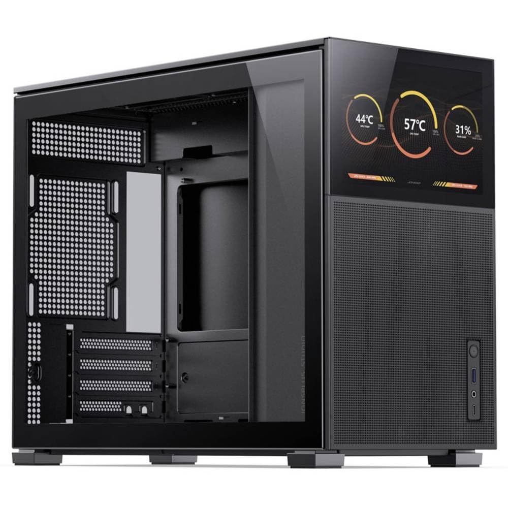 Jonsbo D31 MESH Bildschirm mATX Gehäuse, Gehärtetes Glas - schwarz